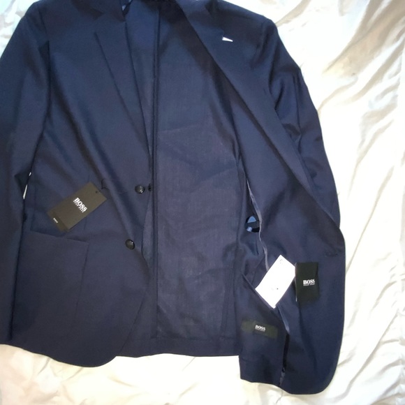 Boss Black, dark blue Blazer. Size 48R, 100%pure Virgin Wool. Part. Lined a very - Picture 5 of 9
